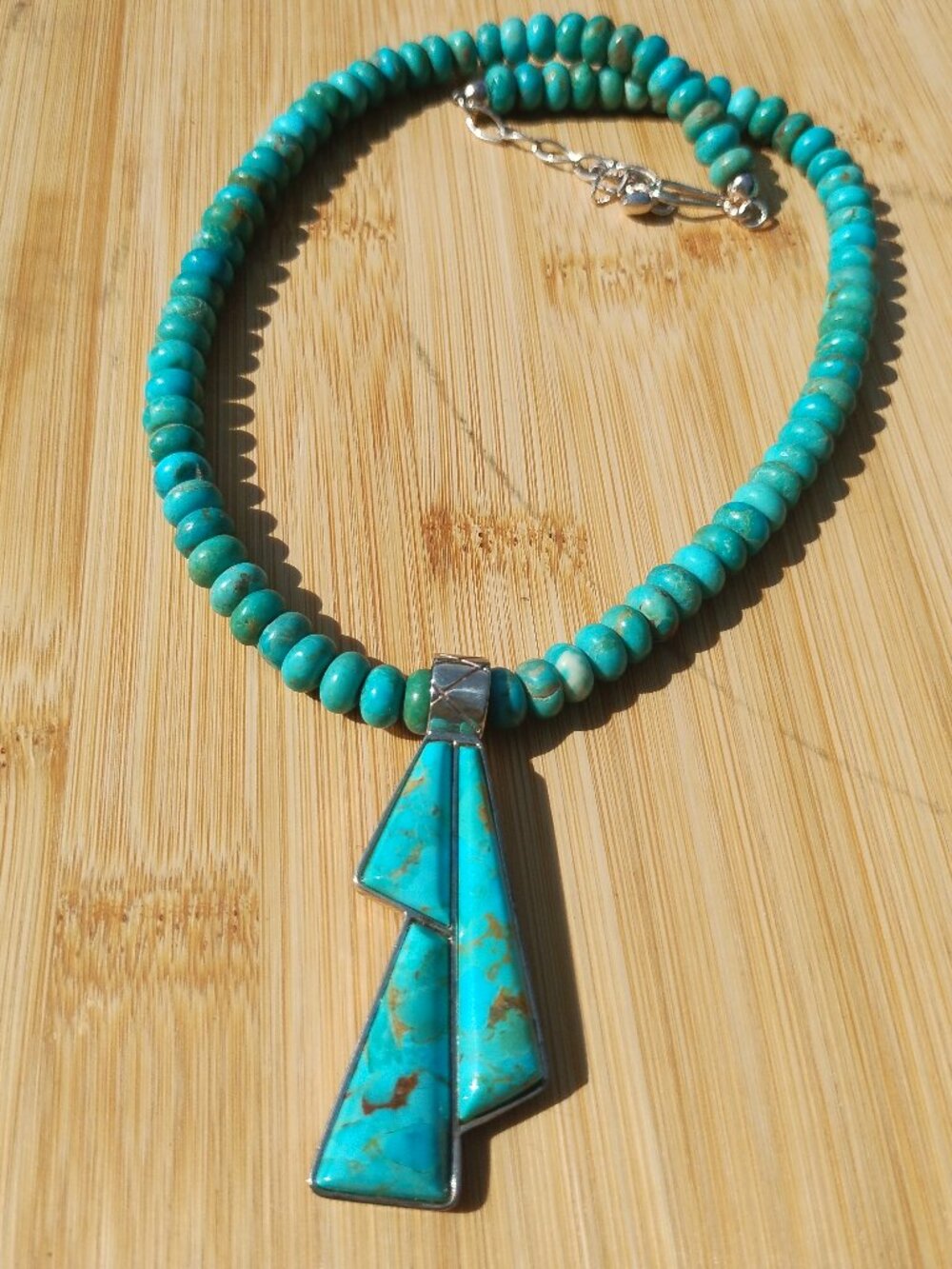 Jay King DTR Turquoise necklace lg pendant set 925 Sterling Silver southwestern
